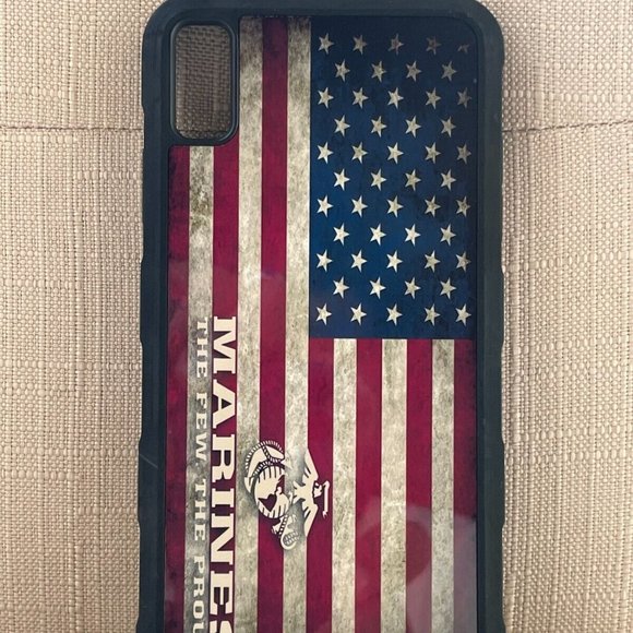 Phone Back Case USA Flag Patriot MARINES Case for iPhone XS Max Fitted Back Case - Picture 1 of 10